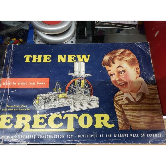 Erector Set in Metal Case Vintage 1948 AC Gilbert & Co. No 8-1/2 Electric, As Is main image 6